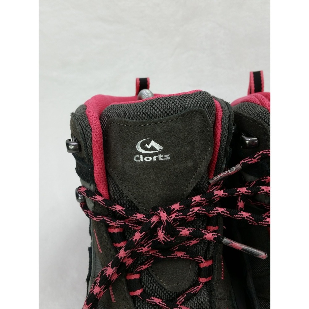 Women's CLORTS HKM-823E All Terrain Gray Pink Suede Hiking Trail Boots Shoes 7.5 - Picture 6 of 13
